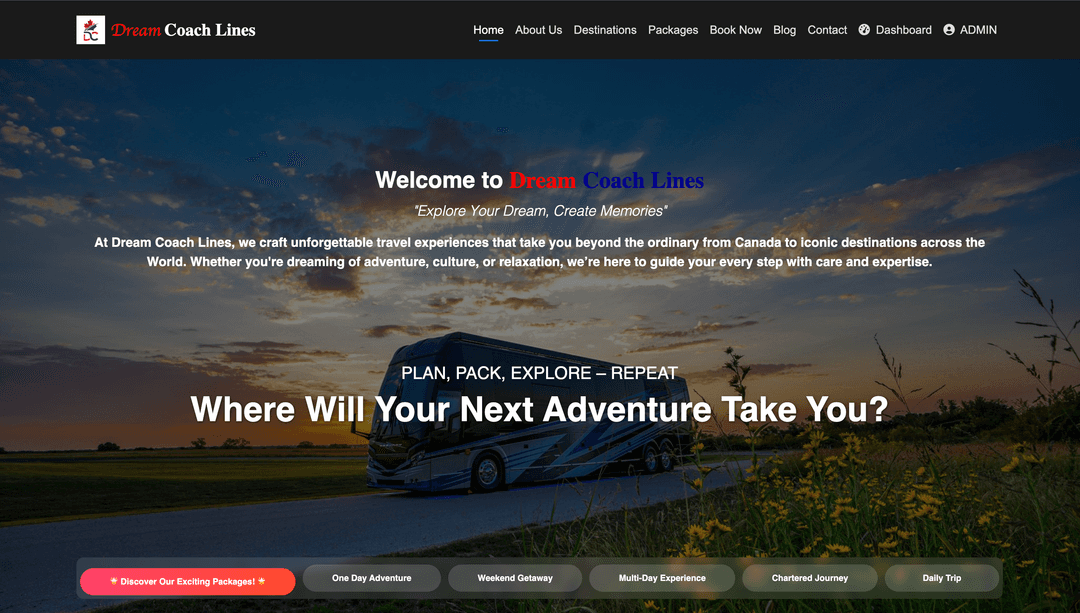 Dream Coach Lines | Canada Based Tourism Website